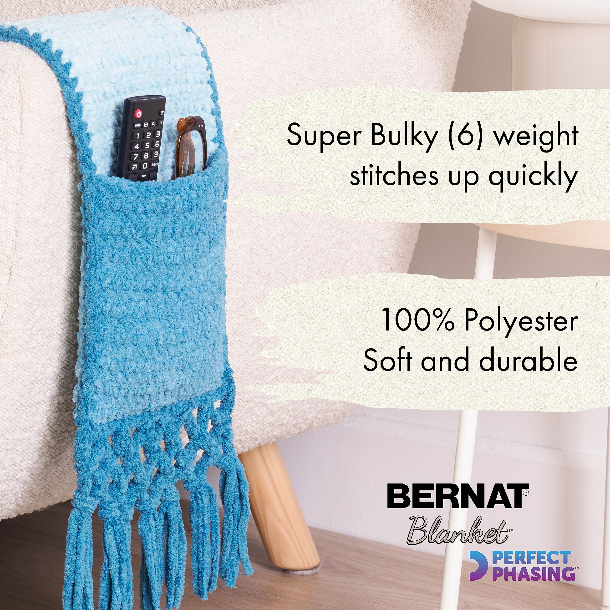 Bernat Blanket Perfect Phasing DEEP Teal Cake Yarn - 2 Pack of 10.56oz/299.37g - 100% Polyester - #6 Super Bulky - 220 Yards for Knitting, Crocheting, Crafts & Amigurumi