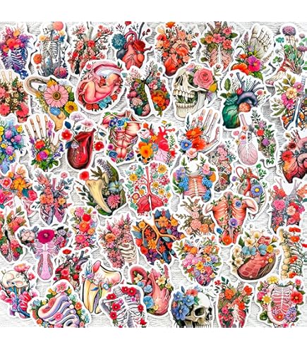 112 Feuilles D'Autocollants Squelette Humain,Autocollants D