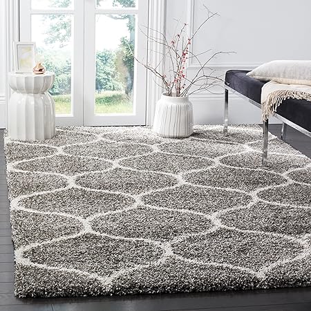 Safavieh Tapis Shag Tissé Polypropylène Tapis En Gris Ivoire 200 X 300 Cm