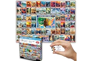 Think2Master Colorful Vintage USA National Parks 1000 Pieces Large Format Jigsaw Puzzle for Kids 12+, Teens, Adults & Families. Great Gift for People Interested in Traveling. Size: 26.8” X 18.9”