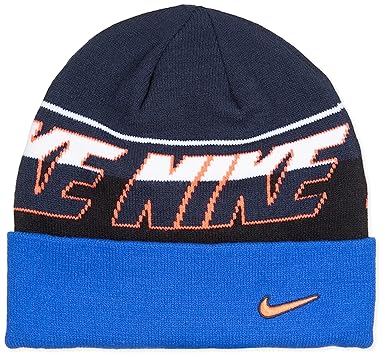 Nike Unisex Youth Winter Cuffed Beanie Hat Free-Size Blue-Navy: Amazon.co.uk: Clothing