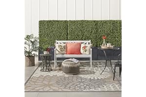 Nourison Aloha Indoor/Outdoor Area Rug 7' x 10', Natural, Rectangular, 0.25" Thick, Easy-Cleaning Non Shedding Bed Room Living Room Dining Room Deck Backyard Patio