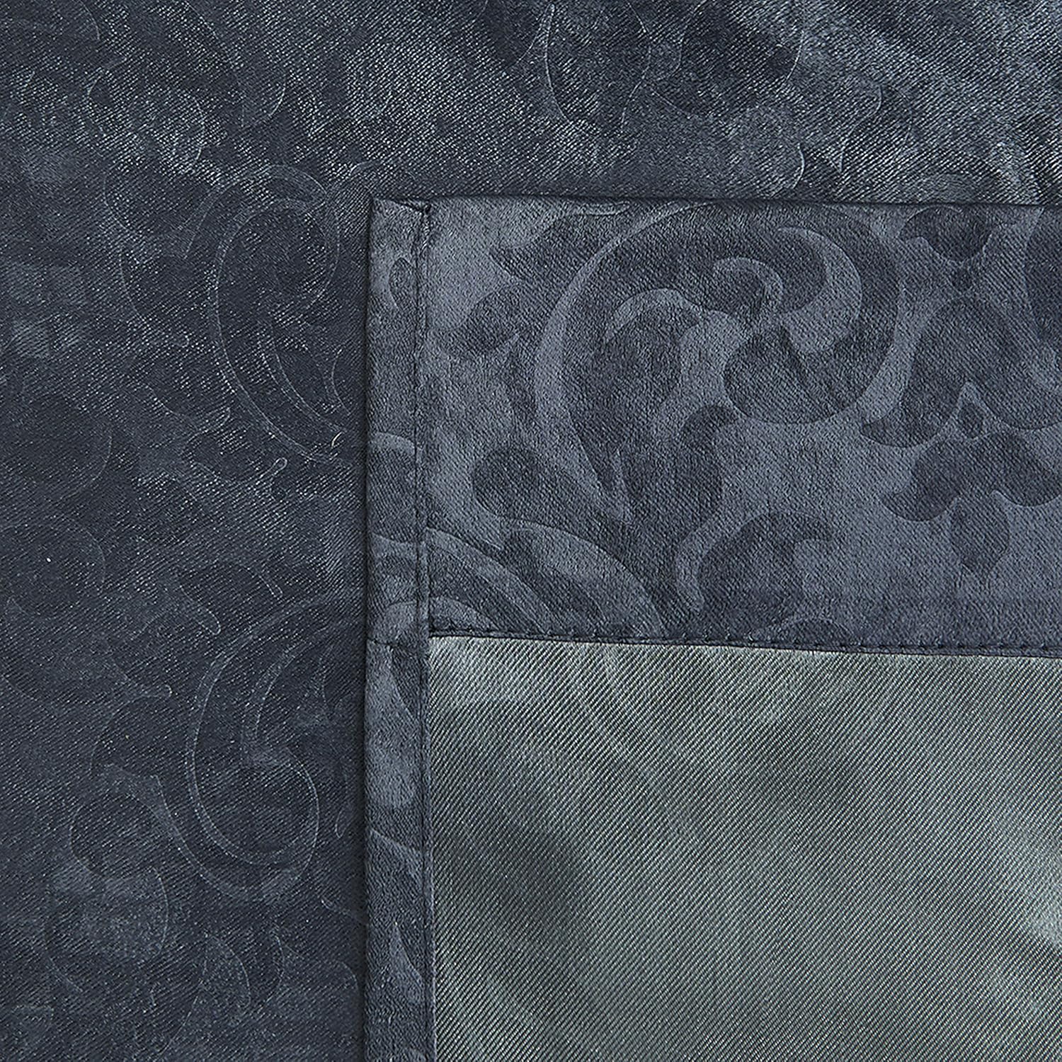 AsaTex Loretta - 1 Embossed Patio Extra Wide Curtain Panel with 16 Grommets - Thermal Weaved Blackout - Noise Reduction Fabric - Ideal for Sliding and Patio Doors (Patio 102 W x 84, Charcoal)