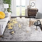 SAFAVIEH Area Rug 8x10 - Adirondack Collection - Large - Grey & Yellow, Modern Abstract Design, Non-Shedding & Easy Cleaning,