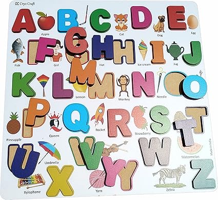 Cryo Craft Wooden Alphabet Puzzle Board with Pictures