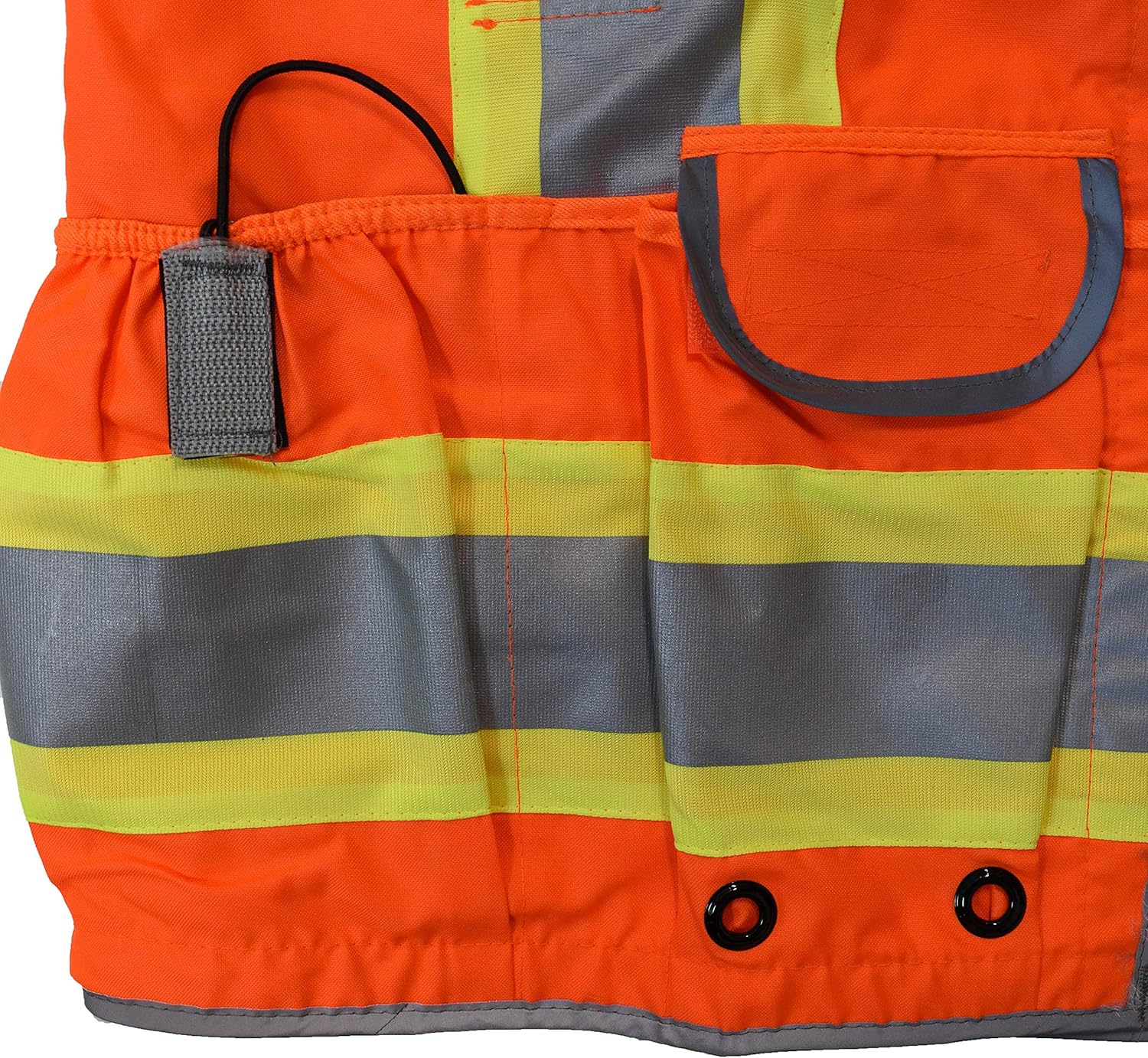 Radians SV55 Class 2 Heavy Woven Two Tone Engineer Vest with Padded Neck to Support Extra Weight in Cargo Pockets, Hi Viz Green or Hi Viz Orange: Clothing