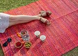 Talking Tables Red Boho Outdoor Rug 120x180cm Waterproof Plastic Mat