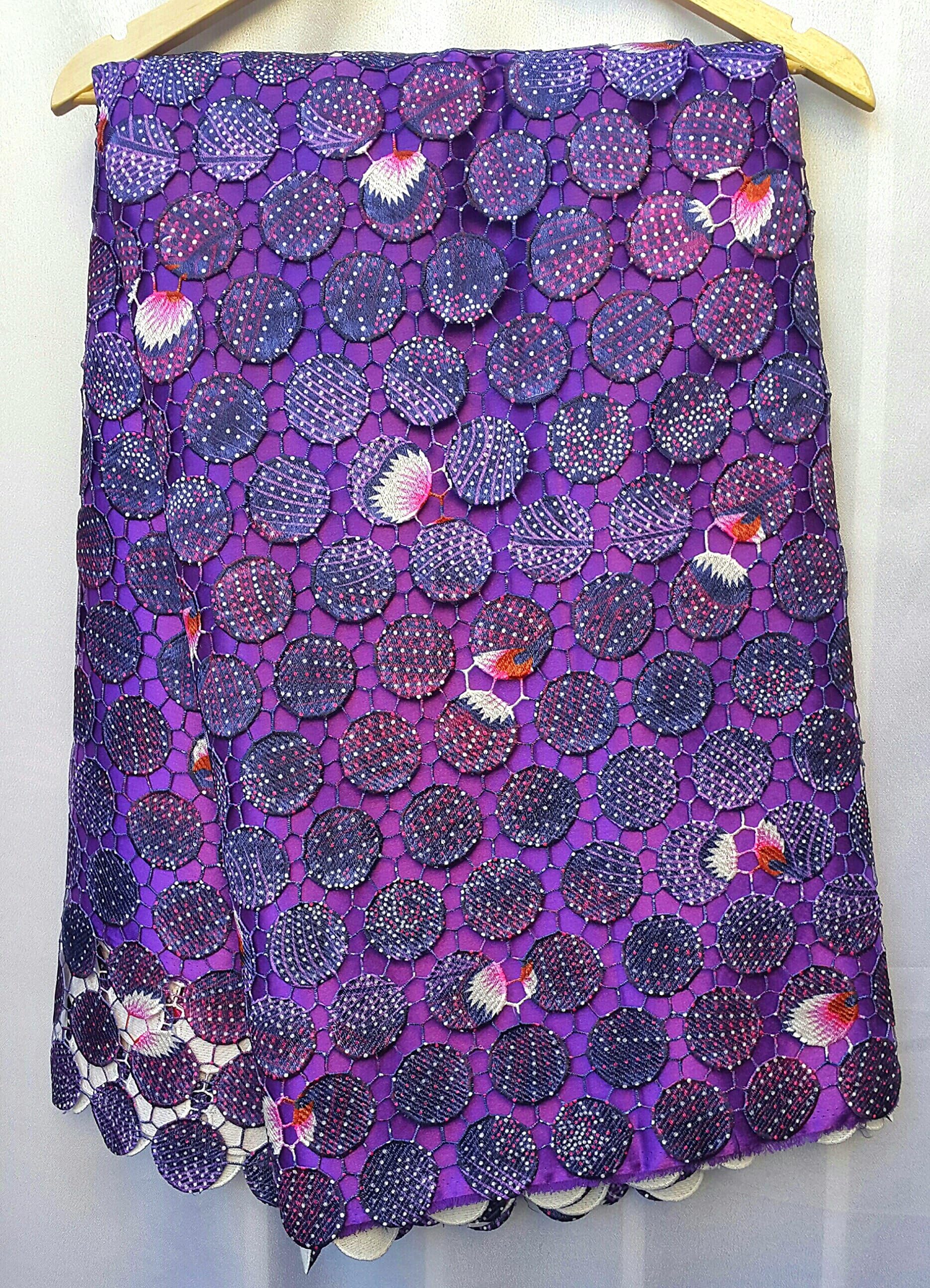 African Fabric Tissue Embroidered Lace Guipure Embroidery. Cord Lace African Swiss Lace Floral 5 Yards/4.50 metres