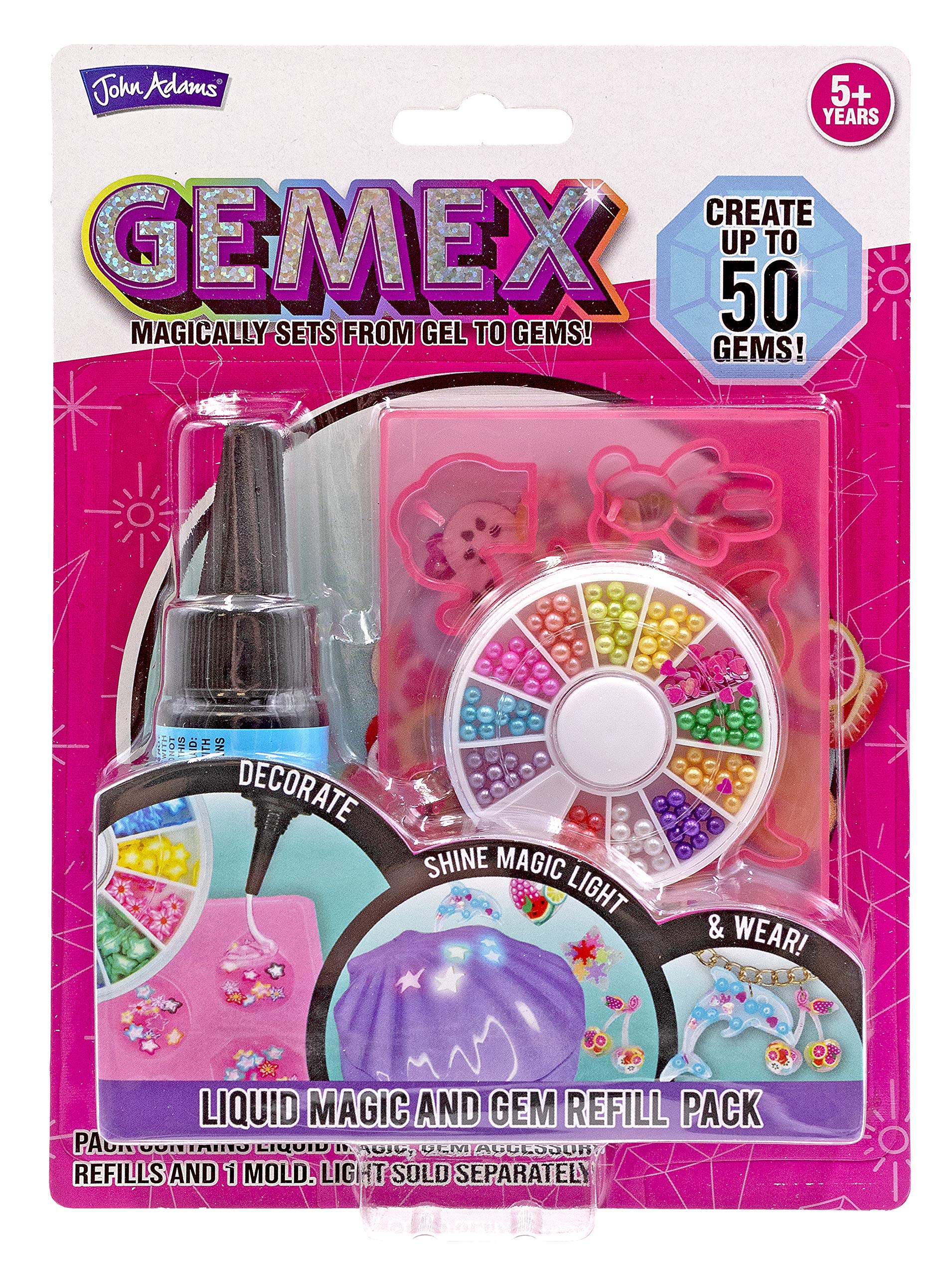 John Adams | GEMEX Refill Set: Magically sets from gel to gems! | Arts & crafts | Ages 5+