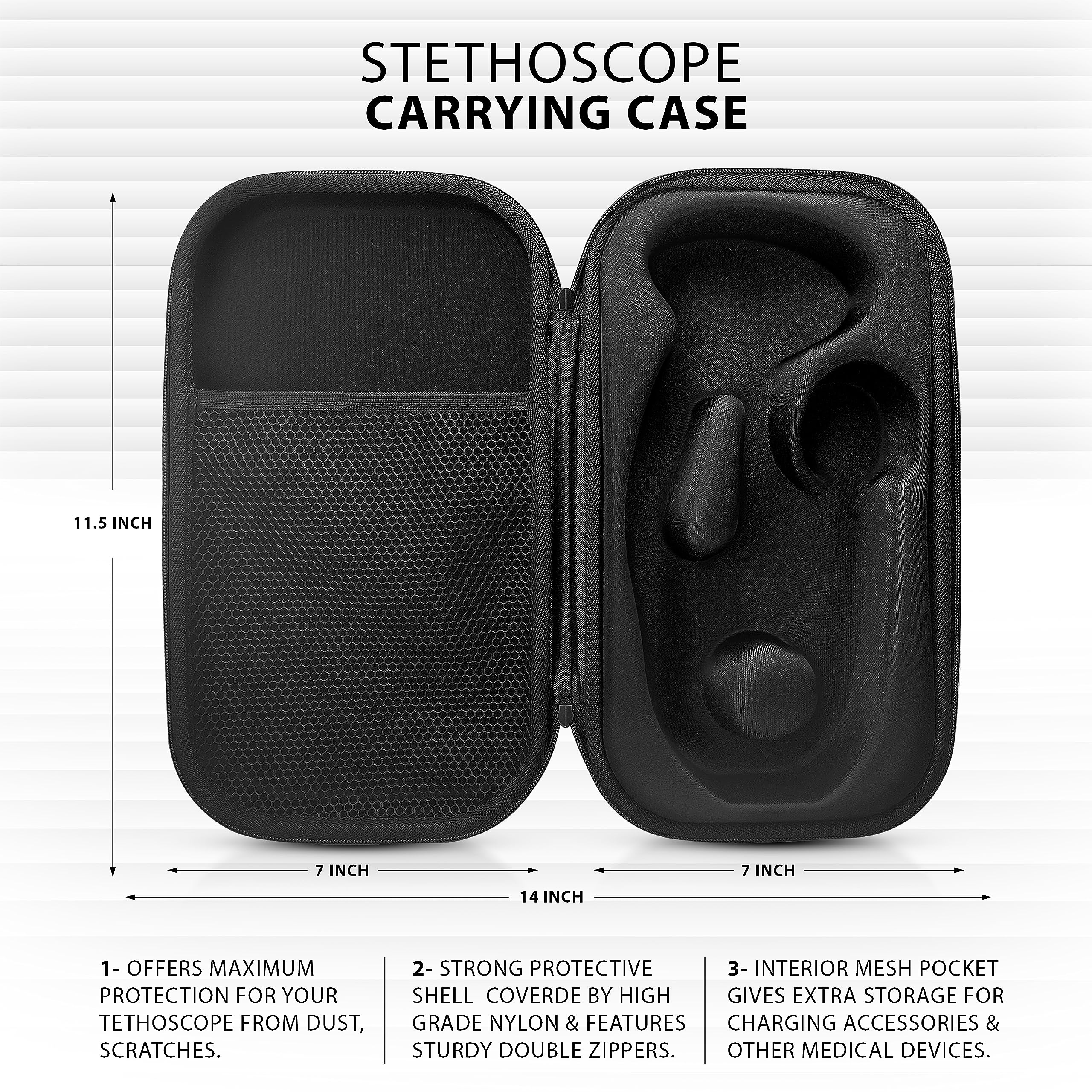 ASA TECHMED Medical Starter Kit - Stethoscope, Durable Blood Pressure Monitor, and EMT Shears and Protective Carrying Case Ideal for Healthcare Professionals, Pink