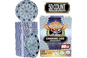 SUPA ANT Canning Lids - Canning Lids Regular Mouth - Canning Jar Lids - Regular Mouth Canning Lids - Can Lids - Jar lids - For Jars Canning Lids 50pk (Blue Wall Plate)