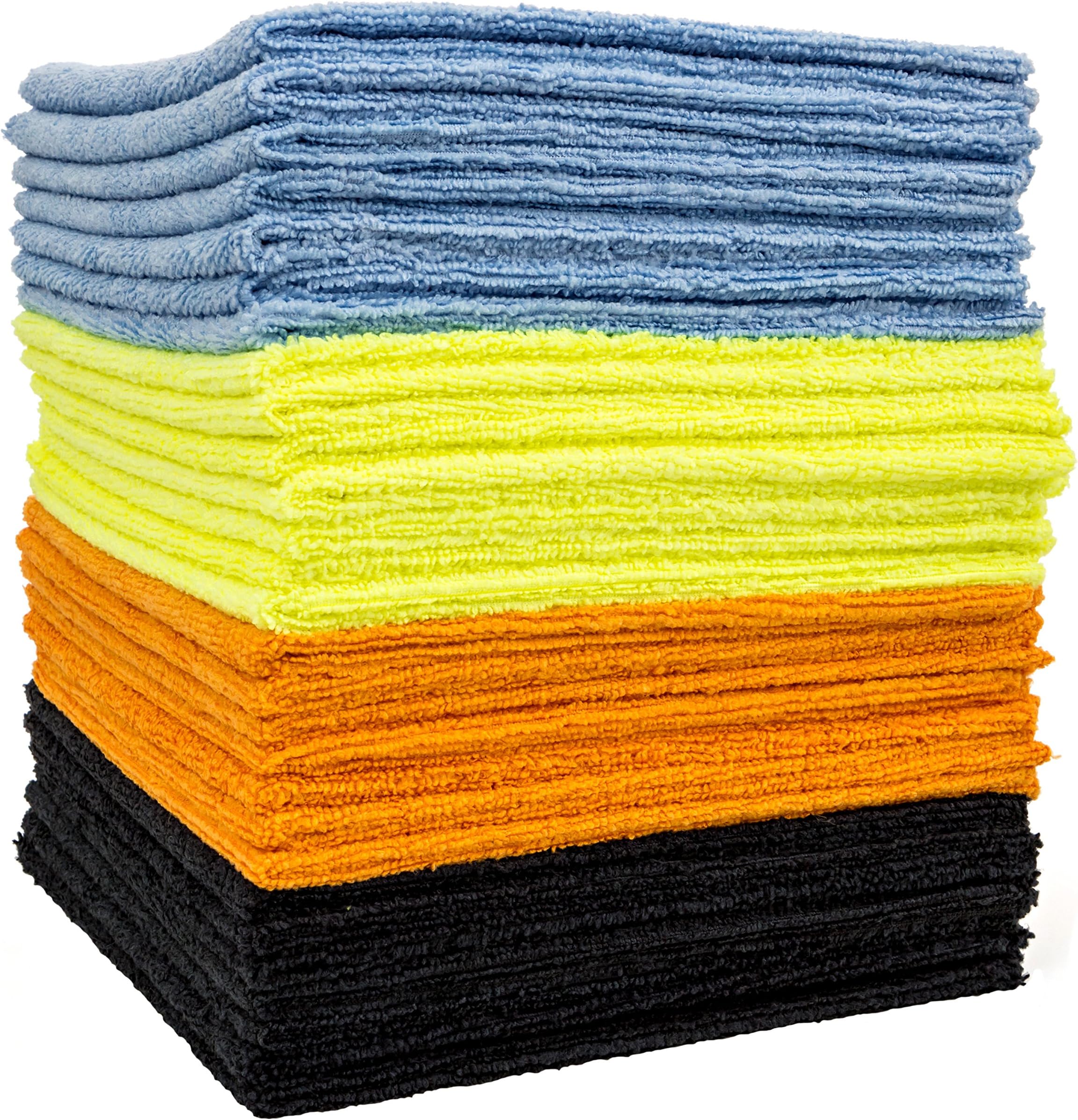 Dry Rite's Best Edgeless Wonder Microfiber Cloth - Multi-Pack of Mixed Color Cleaning Towels for Fine Auto Finishes, Interior, Chrome, Kitchen, Bath, TV, Glass- Non Scratching, Streak Free- 16" x 16"