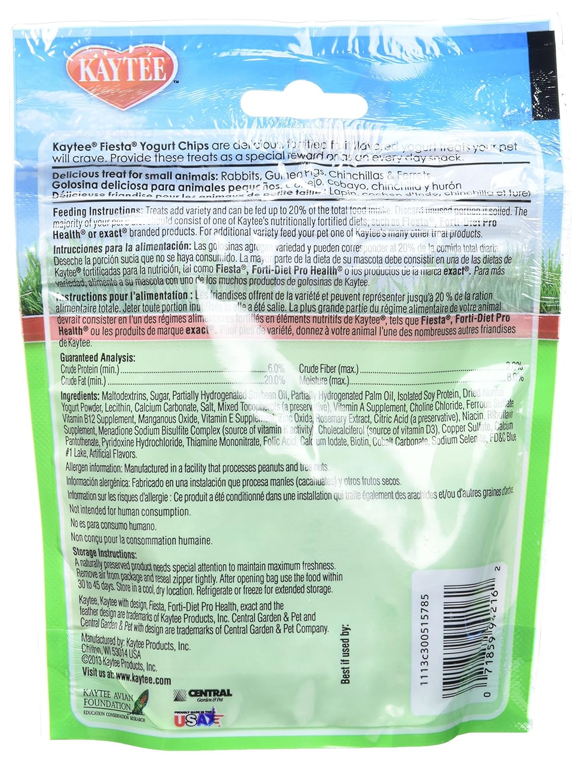 Patio Kaytee Mixed Berry Flavor Yogurt Chips for Rabbit and Guinea Pig