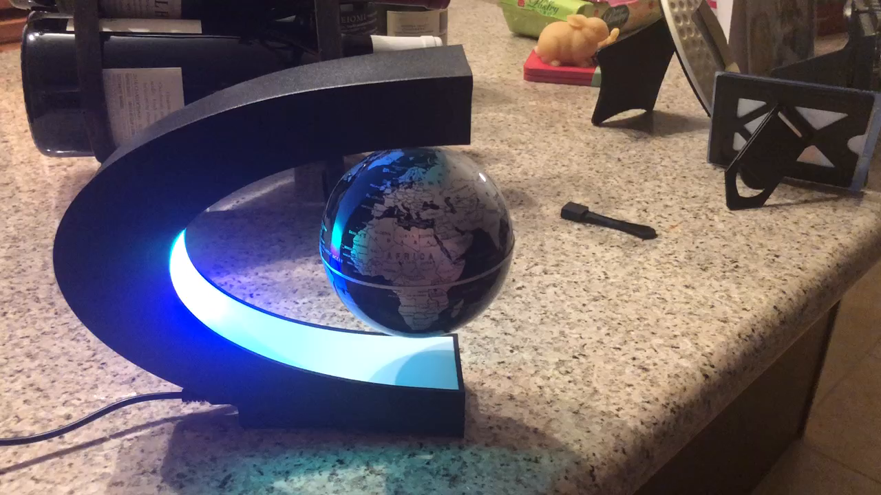 Senders Floating Globe with LED Lights C Shape