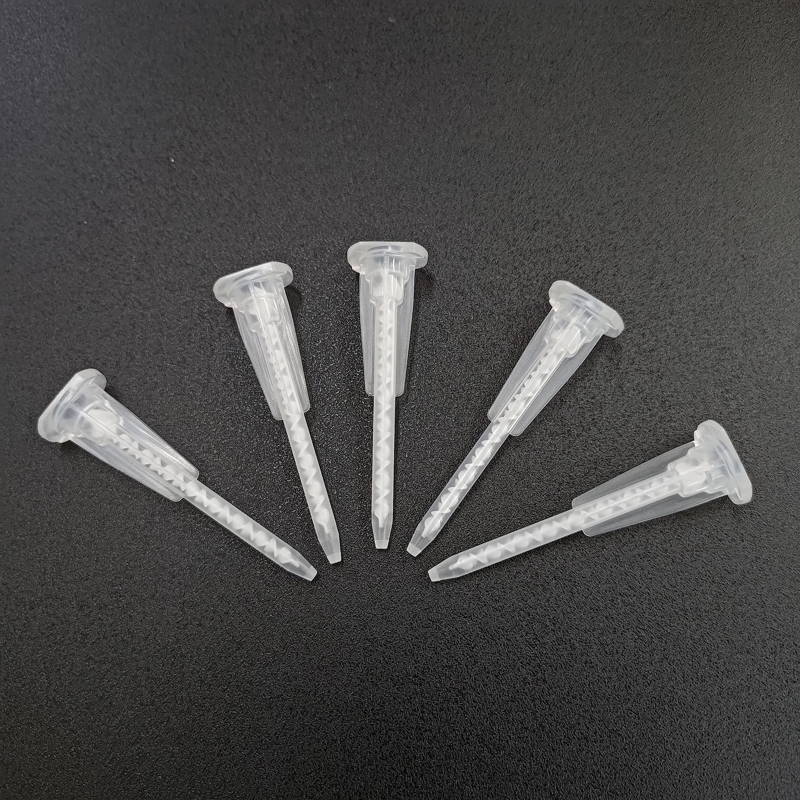 CosmoMix Helical Static Mixer Nozzle Tube Tip, Bayonet Connection, 2.44 Inches, 17 Elements, 50 Pieces Epoxy Mixing Nozzle Tip (RCS03-17S)