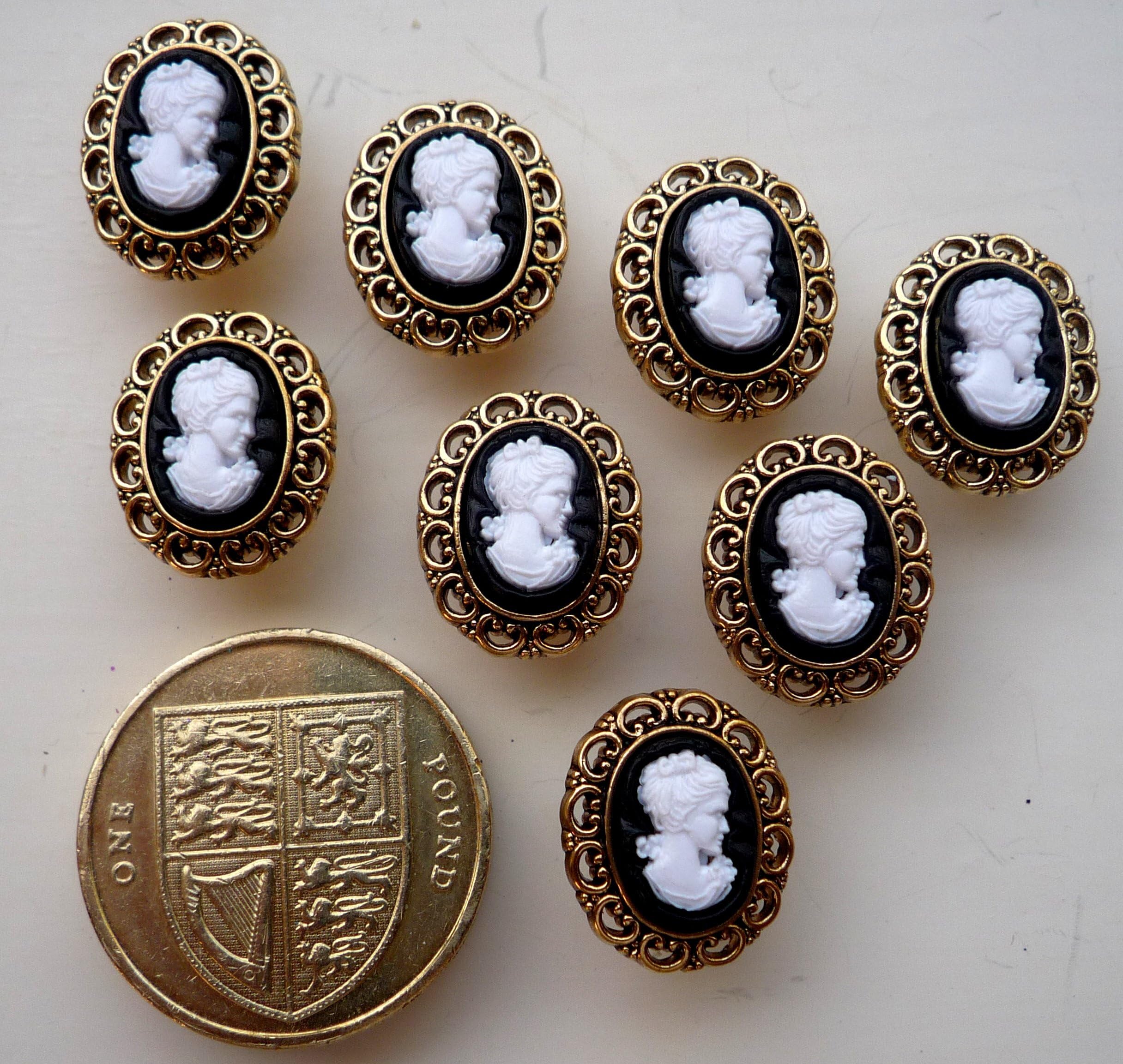 Small Cameos - Victorian Style - Novelty Craft Buttons & Embellishments by Dress It Up