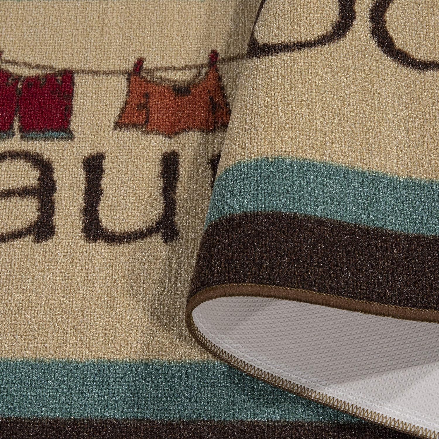 Ottomanson Laundry Runner Rug, 20" x 59", Brown: Furniture & Decor