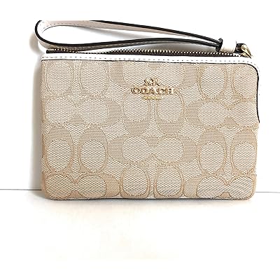 Coach Wristlet Clutch Purse in Light Khaki Chalk Kuwait Ubuy