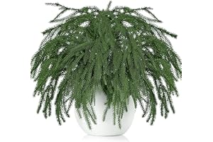 Der Rose 12Pcs Christmas Norfolk Pine Cedar Stems Decorations,Real Touch 18'' Artificial Norfolk Pine Branches Cedar Picks for DIY Crafts Wreath Garland Home Outdoor Christmas Decorations Indoor