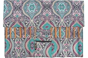 PACMAXI Knitting Needles Organizer Foldable Knitting Needles Storage Case Up to 14 Inch Knitting Needles Holder for Straight and Circular Knitting Needles(NO Accessories Included) (Blue(Large))