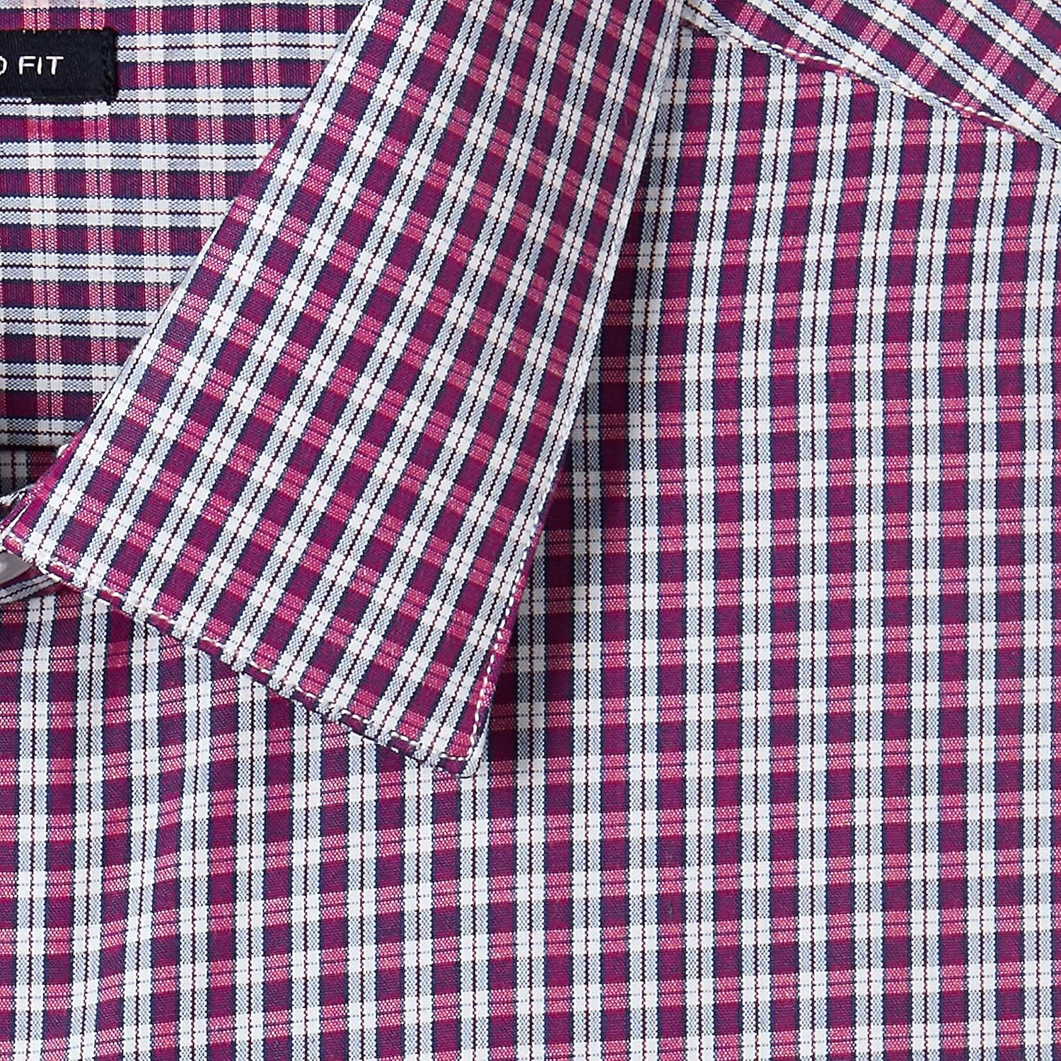 peter england men's checkered slim fit cotton formal shirt