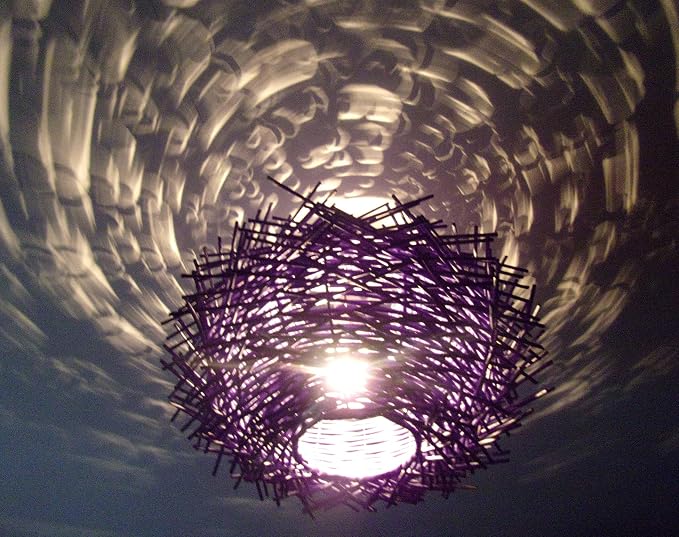 Unusual Hand Made Birds Nest Ceiling Lamp Shade Twisted Dark Rattan Shade 35cm Amazon Co Uk Lighting