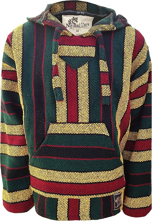No Bad Days Baja Hoodie Mexican Poncho Pullover Bright