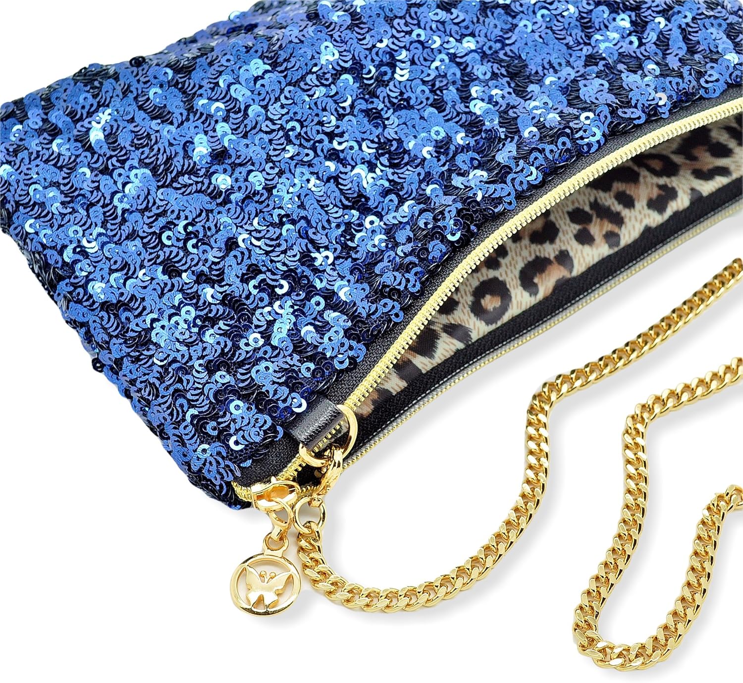 Ladies Midnight Blue Sequin Clutch Bag/Cocktail/Evening Bag Buy Online