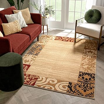 Amazon Com Well Woven Dulcet Damask Ivory Transitional Area Rug 5 X 7 2 Furniture Decor