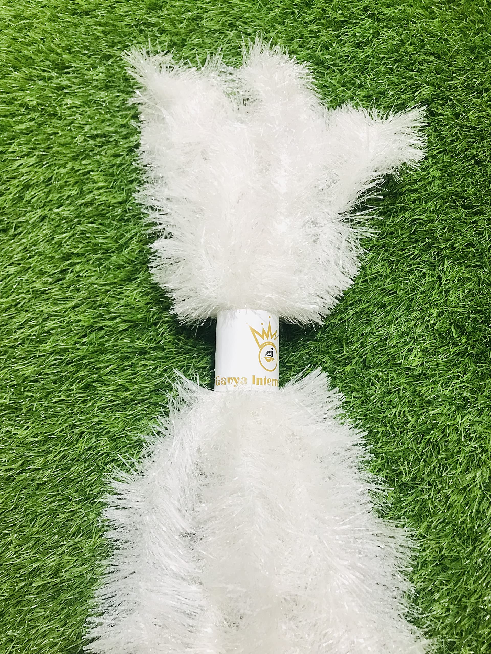 White Christmas Tinsel Garland Xmas Metallic Tinsel Twist Garland Glitter Christmas Tree Hanging Wreath Decor for Staircase Railing Banister Indoor Outdoor Ornament 28 Feet 5 Pieces