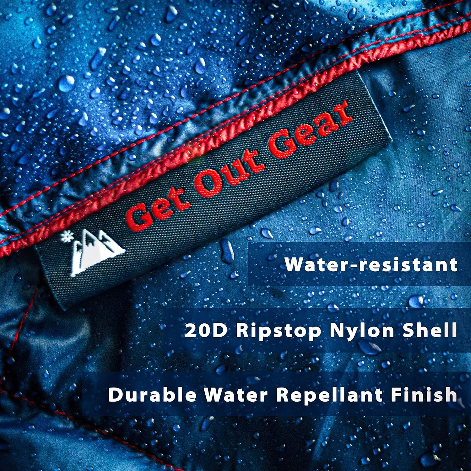 Get Out Gear Double Puffy Camping Blanket - Extra Puffy, Packable, Lightweight and Warm | Ideal for Outdoors, Travel, Stadium, Festivals, Beach, Hammock | Water-Resistant Camp Quilt (Olive/Orange): Kitchen & Dining