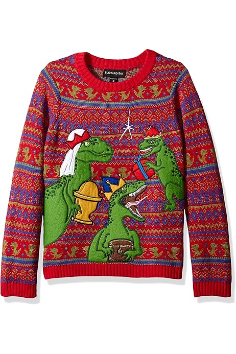 Custom Xmas Sweater Well Worn Boys' Candy Cane Sloth Ugly