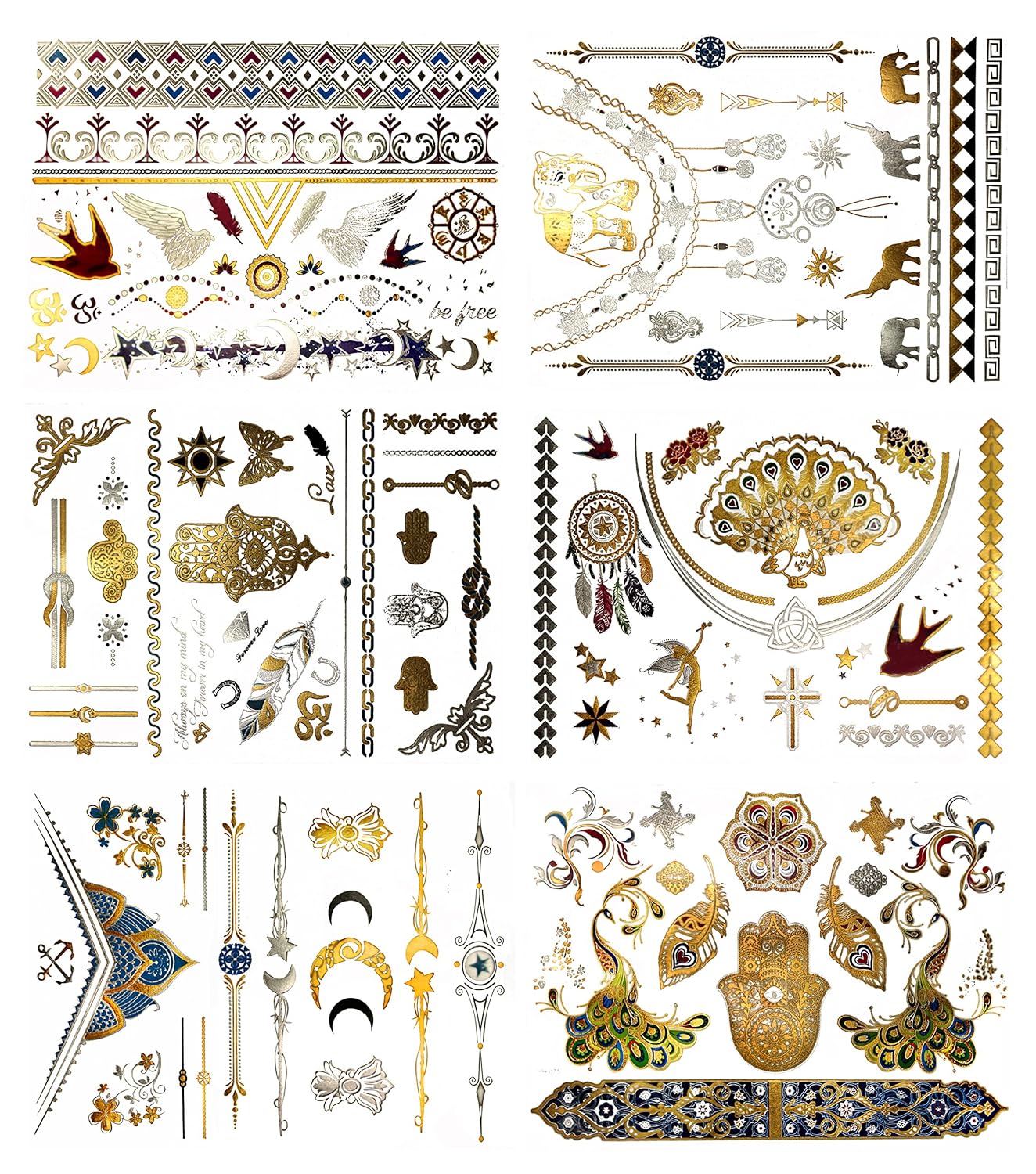 Terra Tattoos Silver Metallic Tattoos - 75 Jewelry Festival Tattoos