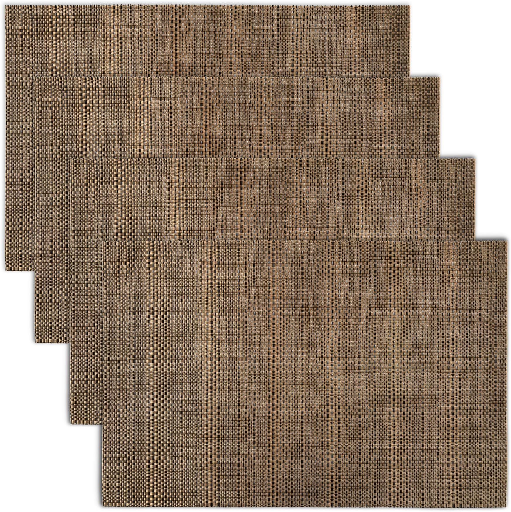 CAIT CHAPMAN HOME COLLECTION Texture Design Woven PVC Placemat (Copper), Set of 4