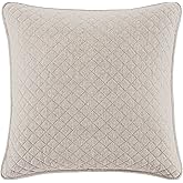 Indigo Hill by HiEnd Accents Anna Diamond Quilted Euro Pillow Sham, 27x27 inch, Light Tan Solid Color, Rustic Traditional Farmhouse Style Euro Pillow Cover