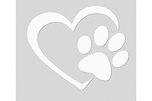 ViaVinyl Dog Paw Heart Decal for dog and animal lovers. For car and truck windows, laptops and Macbooks, iPads and Tablets, iPhones and cell phones, Yeti and Rtic tumbler cups, and more!