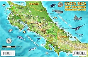Costa Rica Dive Map & Caribbean Reef Creatures Guide Franko Maps Laminated Fish Card