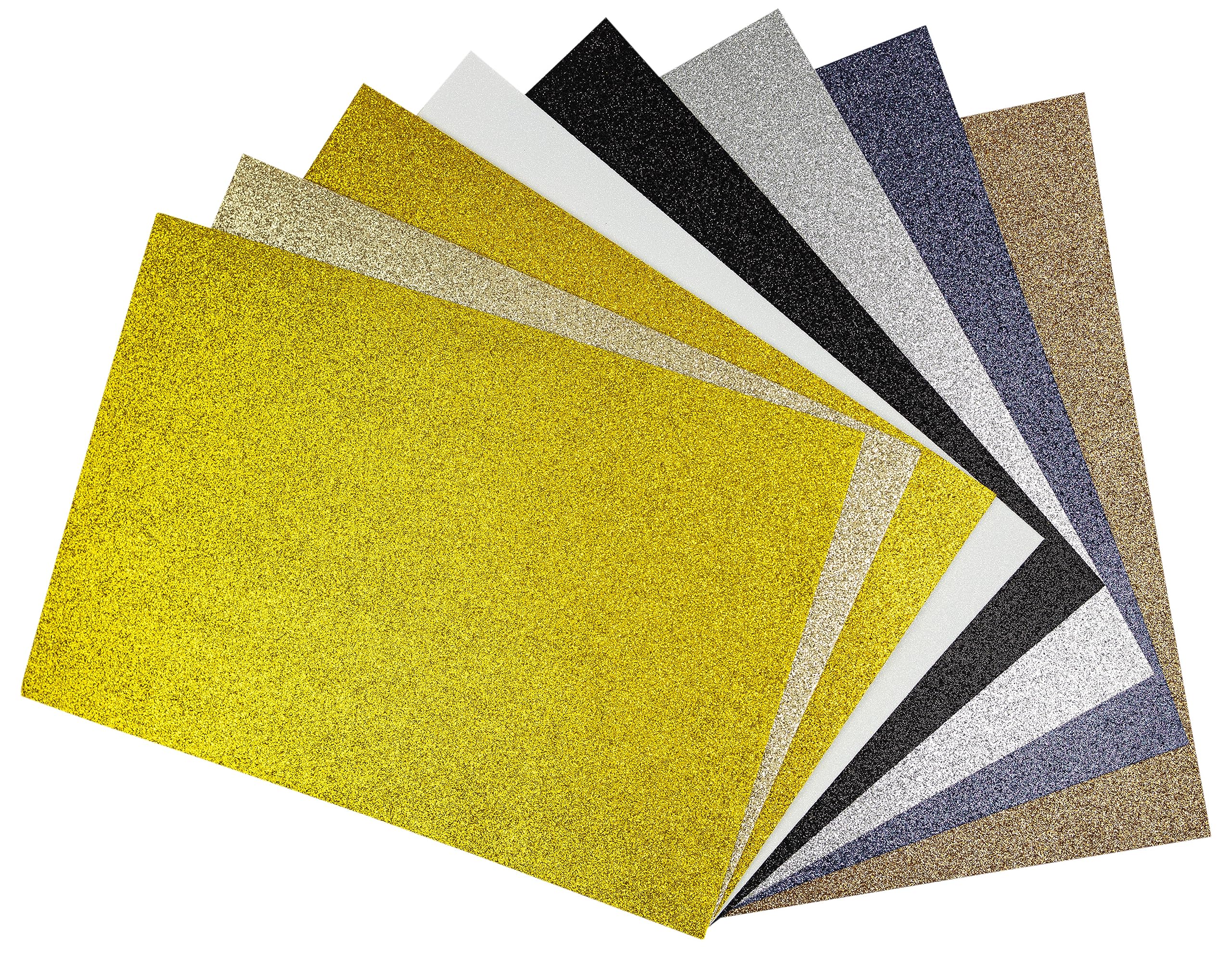 Craft Foam Sheets - 8X A4 Sheets - Assorted Glitter Glam Colours — image 1