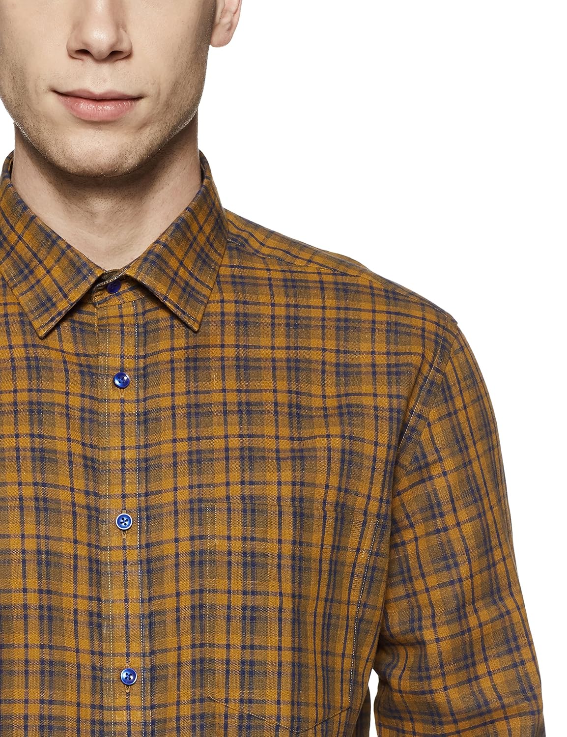 park avenue men's checkered regular fit formal shirt