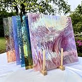 Unicoshape Stained Glass Sheets 12&rdquo; x 12&rdquo;, Mosaic Glass 6-Pack (5.8sf), Colorful Cathedral Art and Crafts Sheets for DIY Hobbyists and Projects, Assorted Colors, Easy to Cut (Iridescent Transparent)