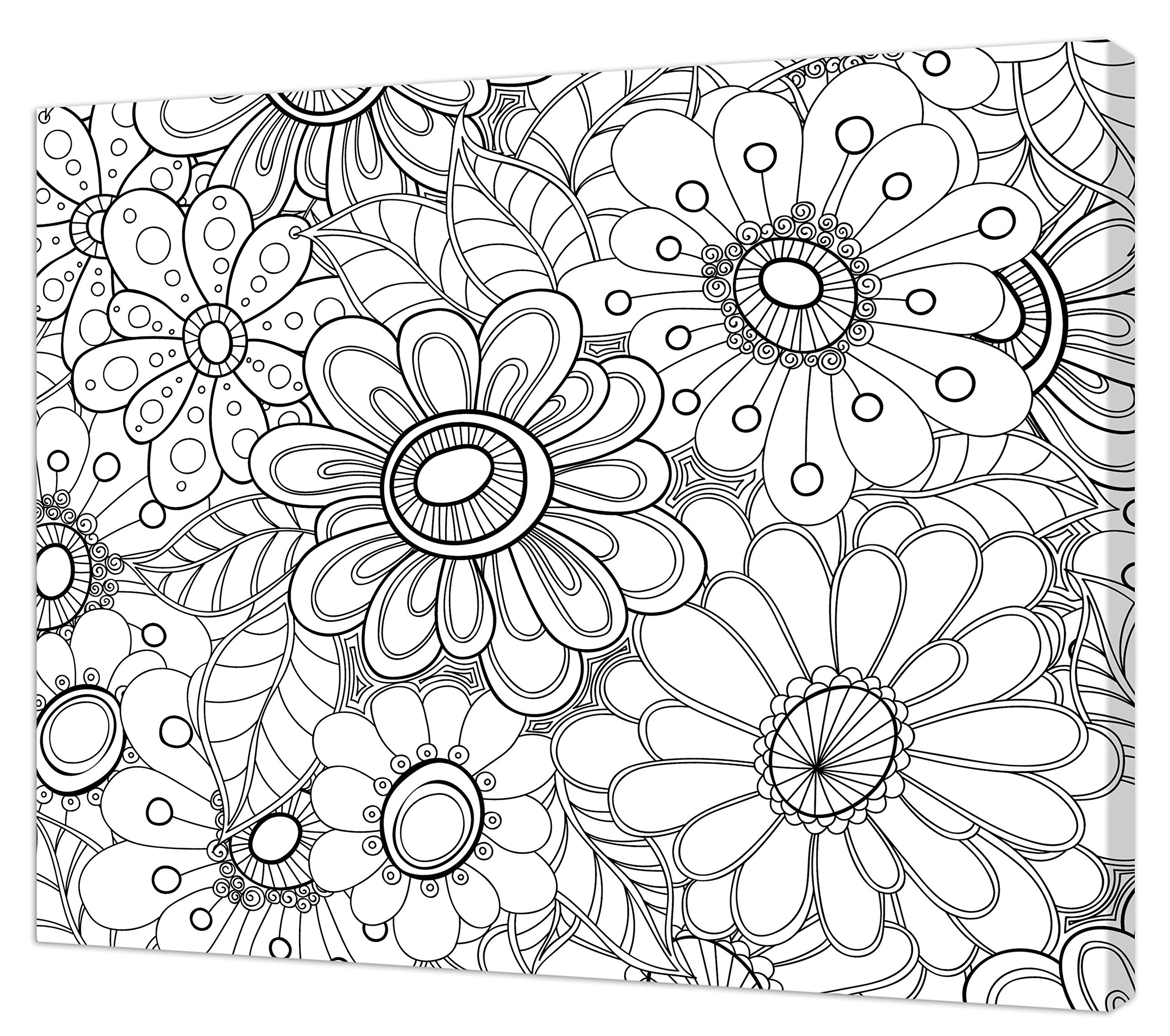 Pintcolor Coloring Printed Canvas Frame, Wood, White/Black, 50x40x3.5 cm โ image 1