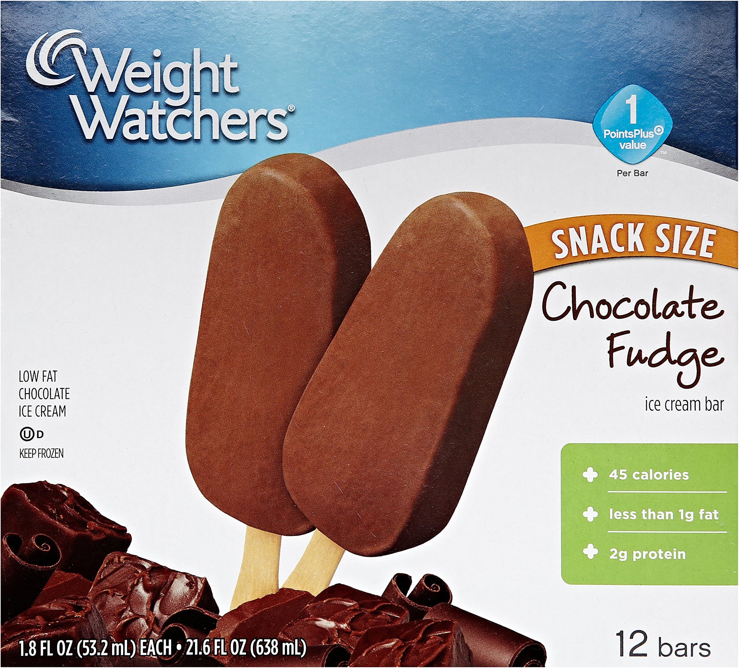 Weight Watchers, Bars Snack Chocolate Fudge, 21.6 oz (Frozen)