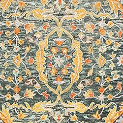 SAFAVIEH Aspen Collection 7' Round Olive / Rust