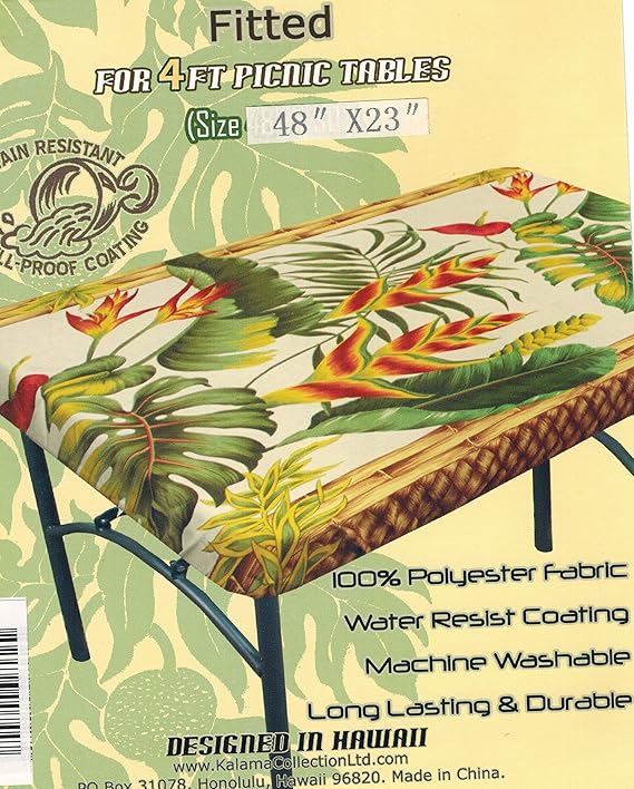 Hawaiian Tropical fitted Tablecloth (Fit 4 x 2 feet folding