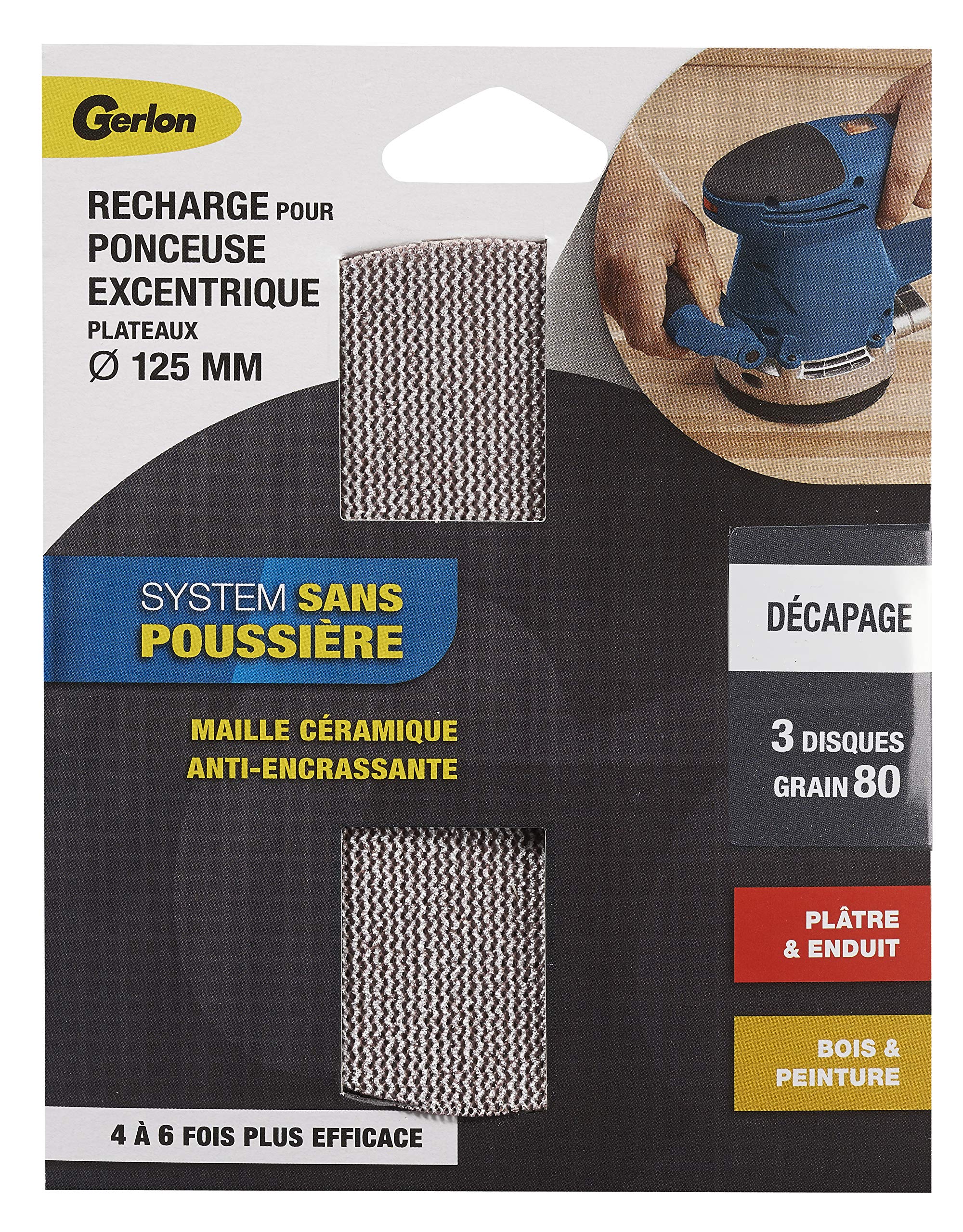 3 Refills for Random Orbit Sander 125 mm Ceramic Mesh Coarse Grit 80