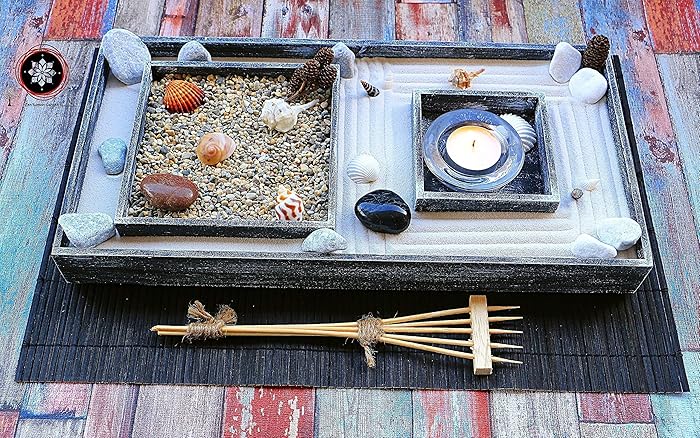 Zen garten Miniatur für Dekoration Feng Shui (Zubehör Enthalten) ॐ