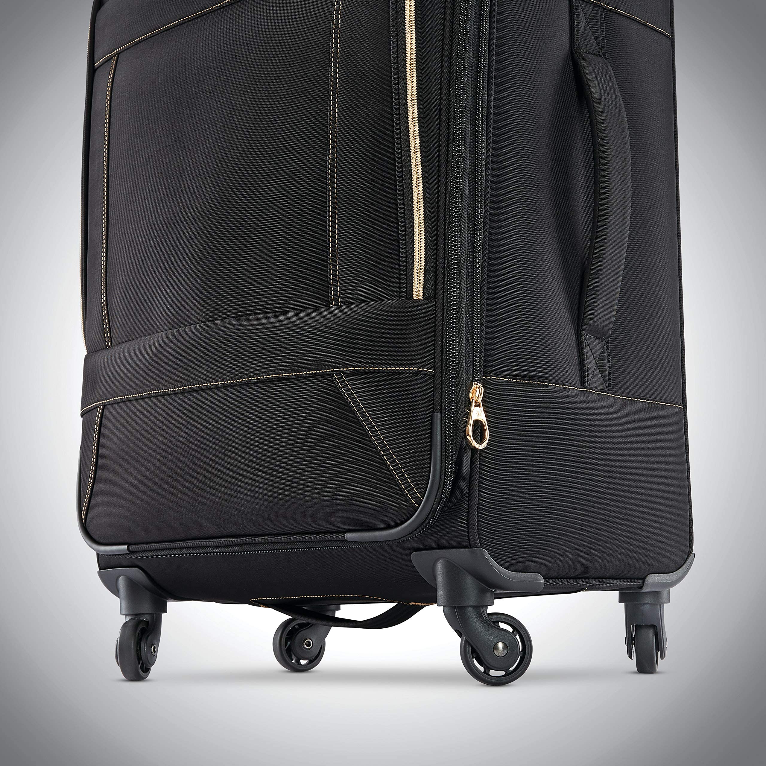 American Tourister Belle Voyage Softside Luggage with Spinner Wheels, Black, Checked-Medium 25-Inch