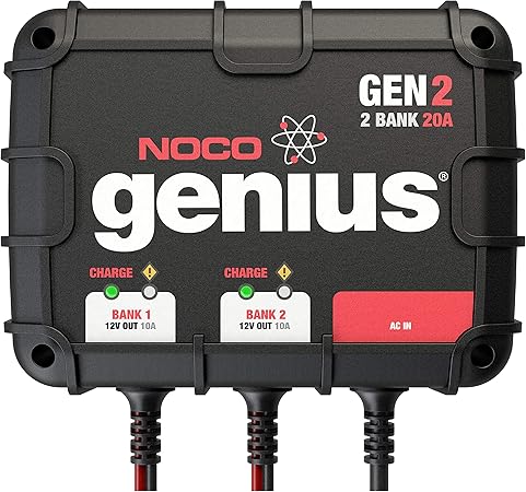 Amazon Noco Genius Gen2 2段 アンペア 10アンペア バンク 全自動スマートマリン充電器 12v オンボード バッテリー充電器とバッテリーメンテナンス装置 船舶 マリン用品 車 バイク