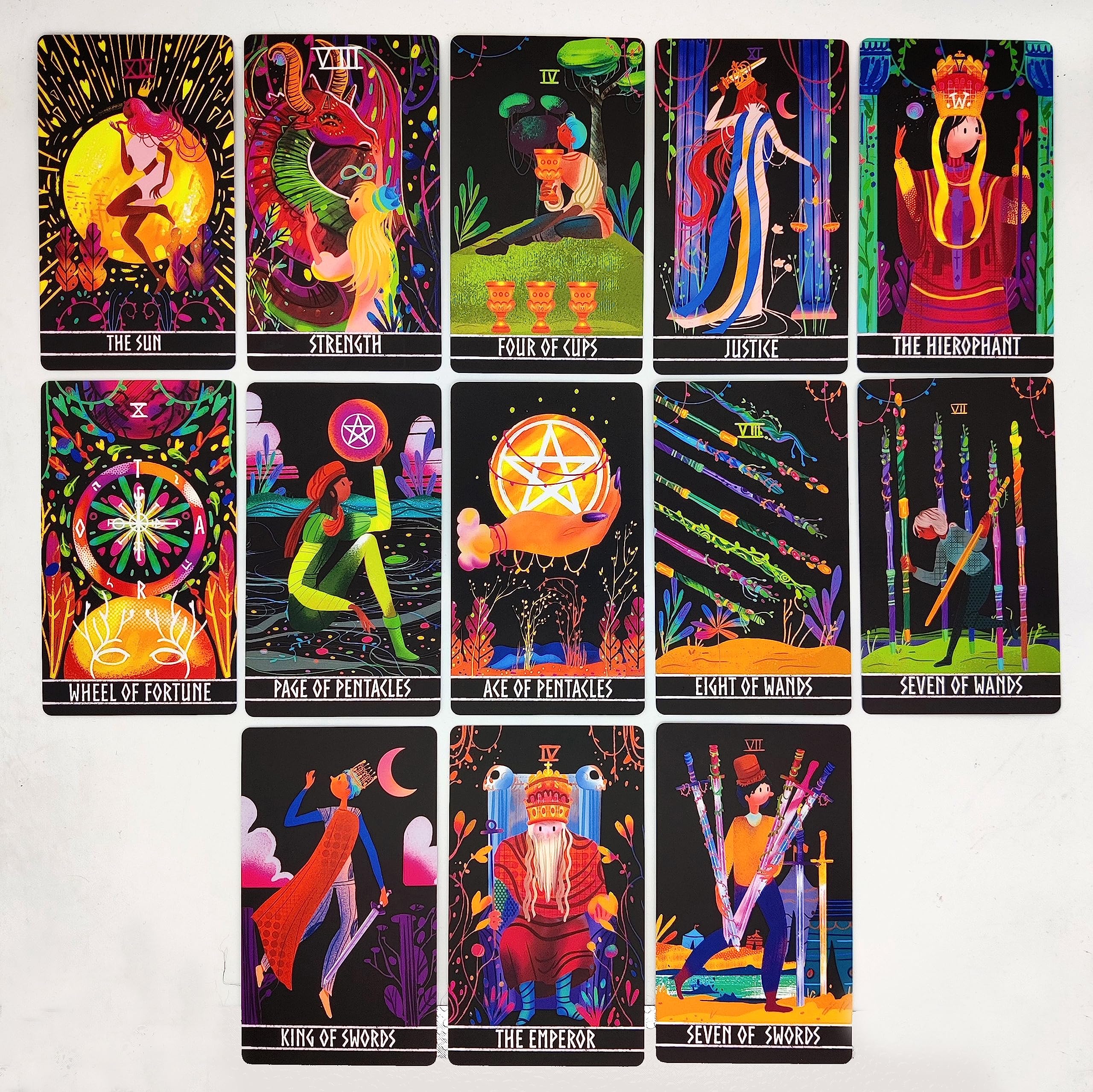 Fairy Tale Tarot Deck with Guidebook – 78-Card Set with Major & Minor Arcana, Floral Design, Ideal for Beginners