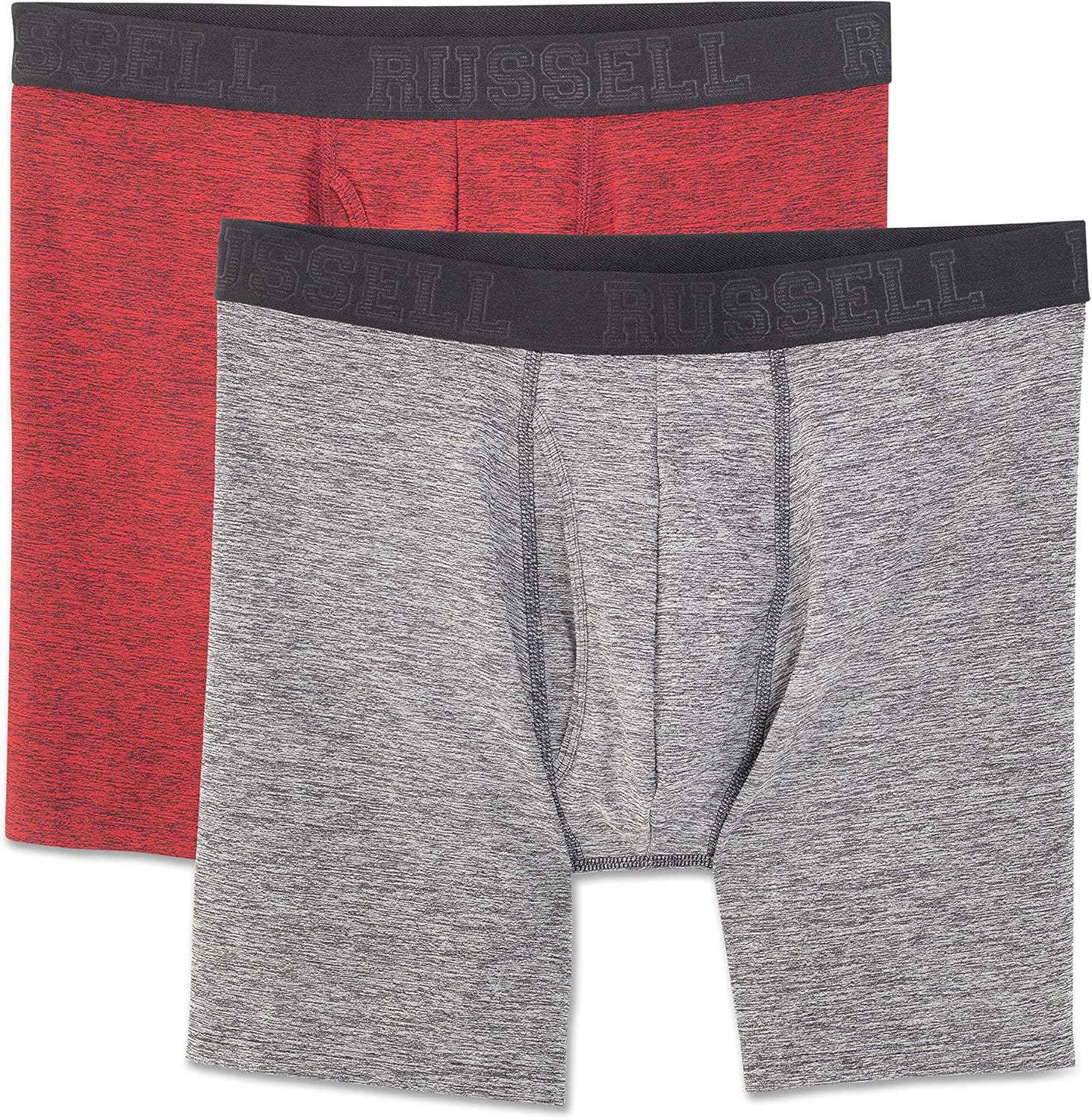 Russell Athletic Men’s FreshForce Odor Protection Performance Boxer Briefs, Assorted (2 Pack) at  Men’s Clothing store